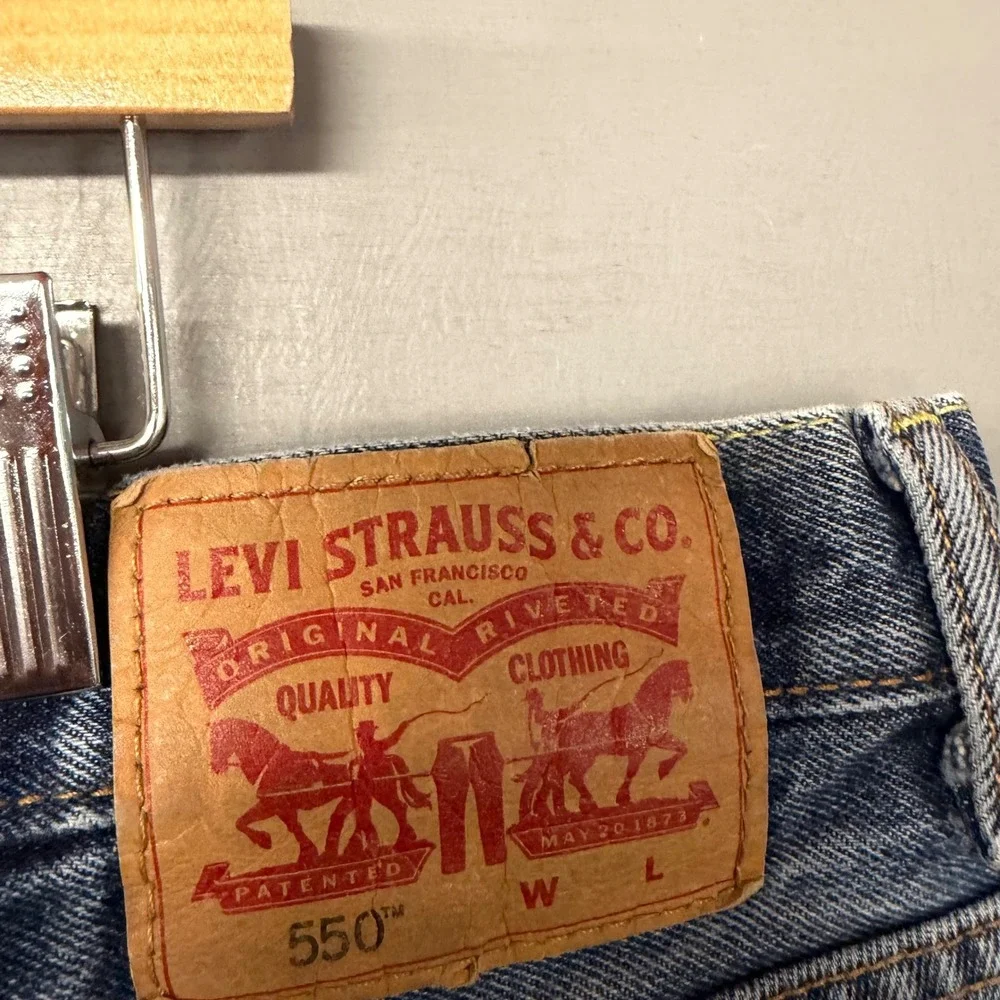 Levis 550 Relaxed Fit Tapered Leg Blue Denim Jeans Mens 44x30 Medium Wash 01550‎